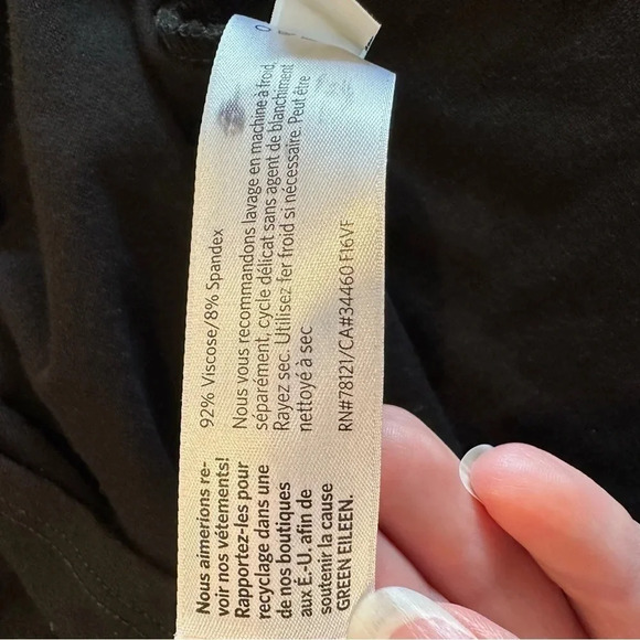 Eileen Fisher Round Neck Midi Viscose Dress Black Shirt Dress Women's Medium - Picture 12 of 12